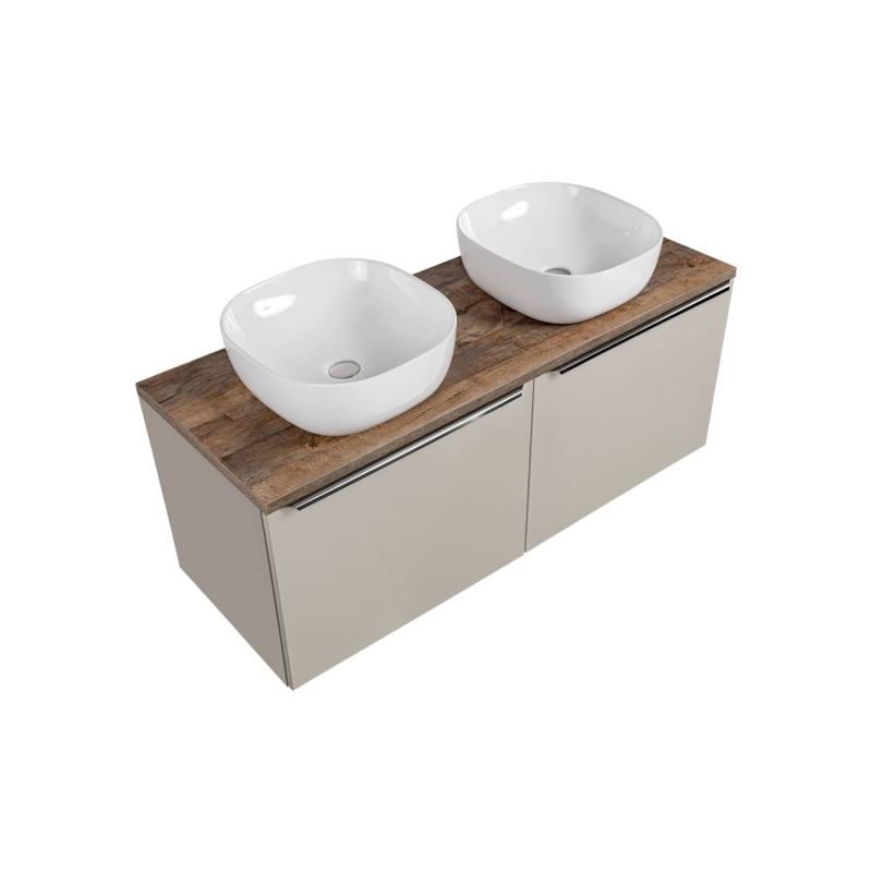 Pakabinama vonios spintelė su praustuvais 826D SANTA TAUPE