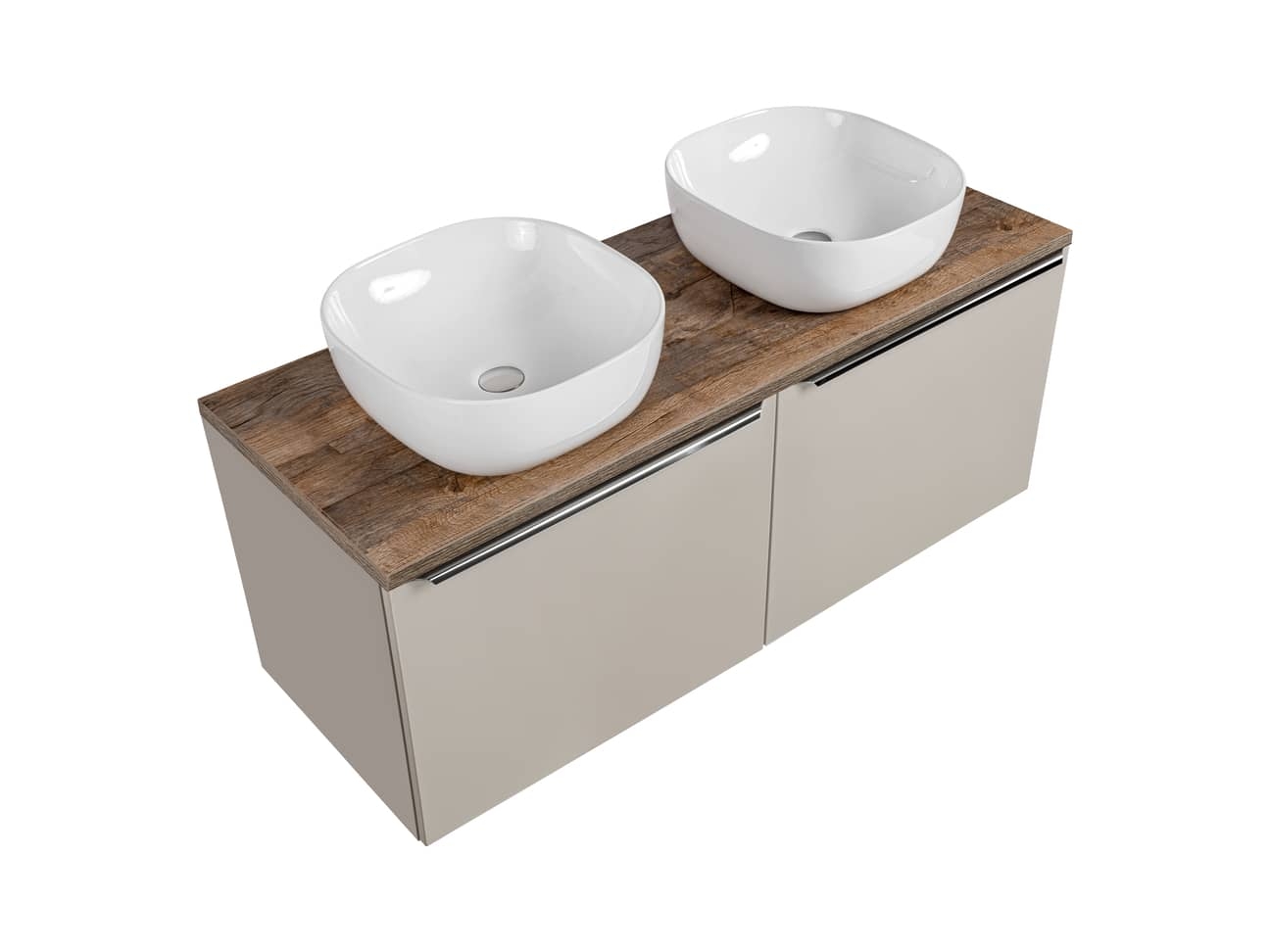 Pakabinama vonios spintelė su praustuvais 826D SANTA TAUPE