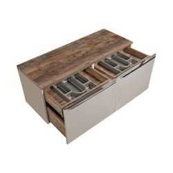 Pakabinama vonios spintelė su praustuvais 826D SANTA TAUPE