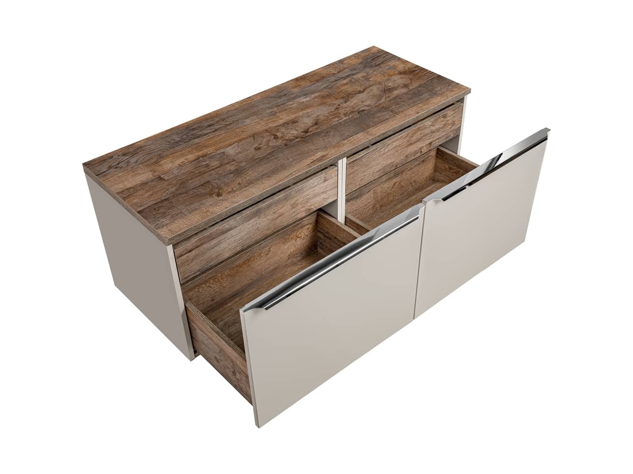 Pakabinama vonios spintelė su praustuvais 826D SANTA TAUPE