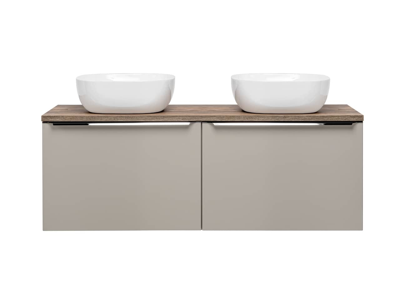 Pakabinama vonios spintelė su praustuvais 826D SANTA TAUPE