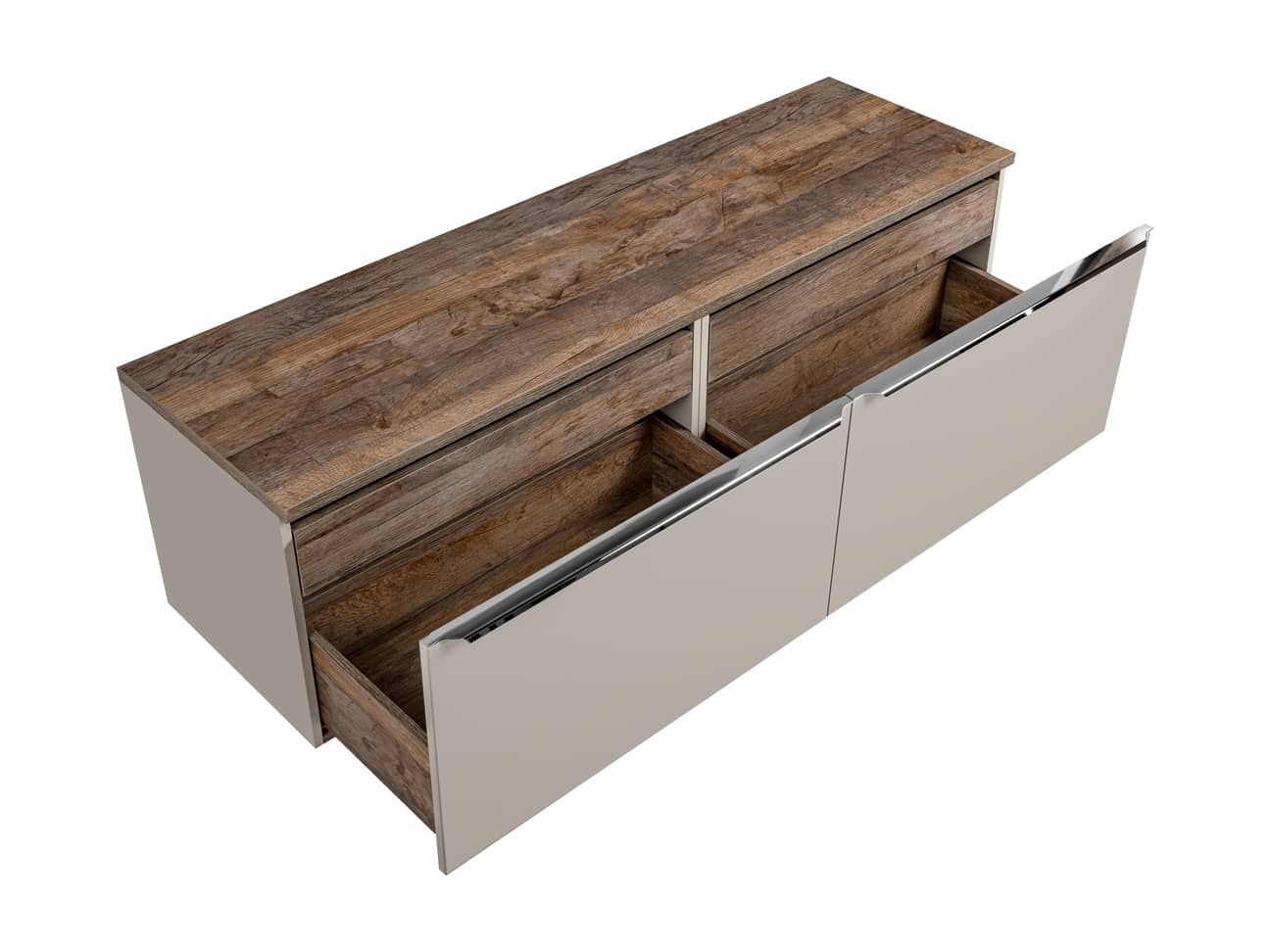 Pakabinama vonios spintelė su praustuvais 828D SANTA TAUPE