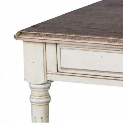 ﻿Žurnalinis staliukas 822 LIMENA - provanso stiliaus stalas su tamsiu stalviršiumi - 110x60x48 cm
