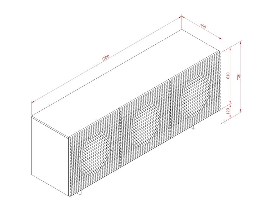 Komoda HOUSTON H05, 180x49x73 cm