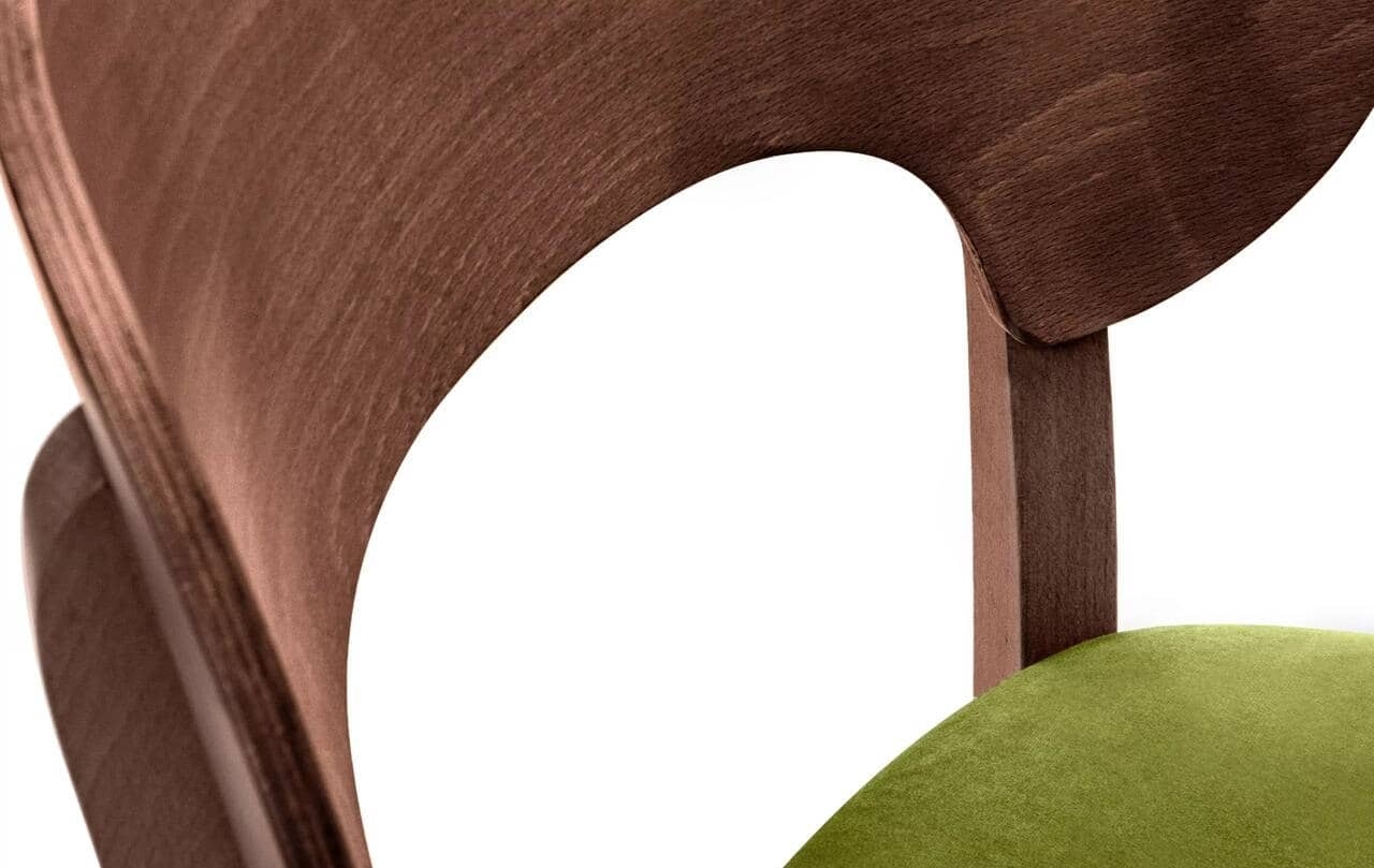 Kėdė LYCA, alyvuogių/riešutmedžio, 47x45x80,5 cm