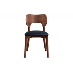 Kėdė LYCA, mėlyna/riešutmedžio, 47x45x80,5 cm