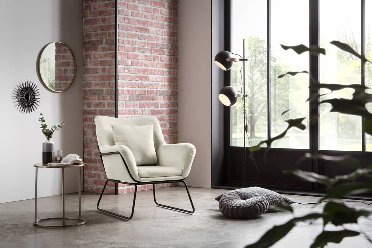 Fotelis 967, kreminis, 68x75x82 cm