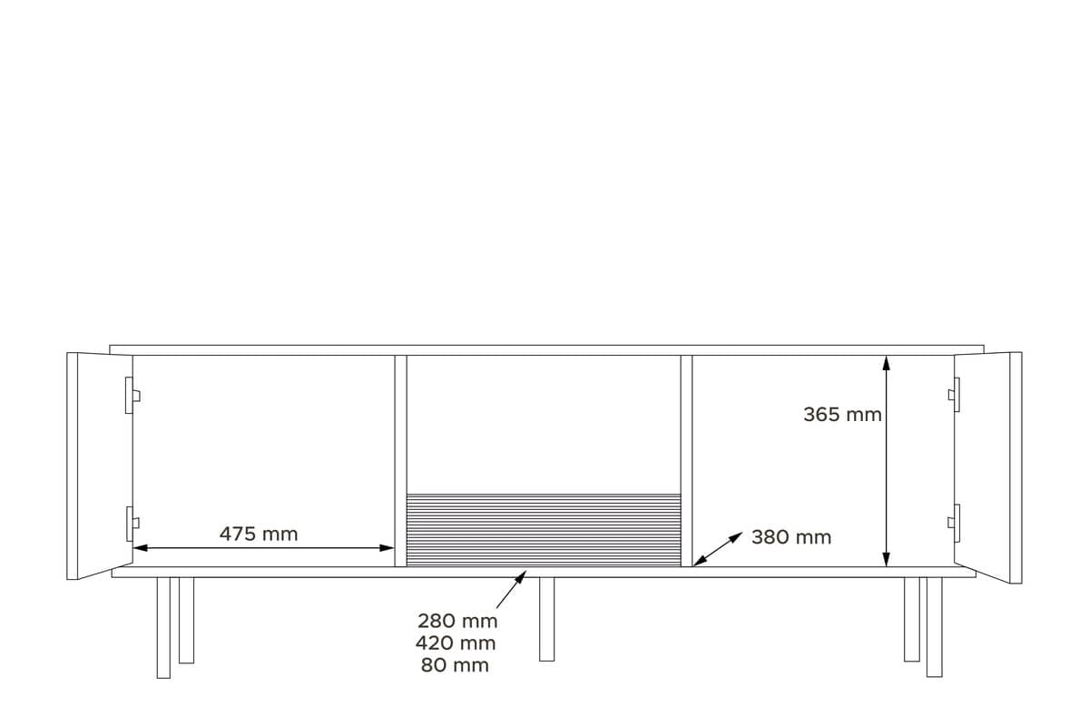 TV staliukas LOFTY OAK, 151x41x58 cm