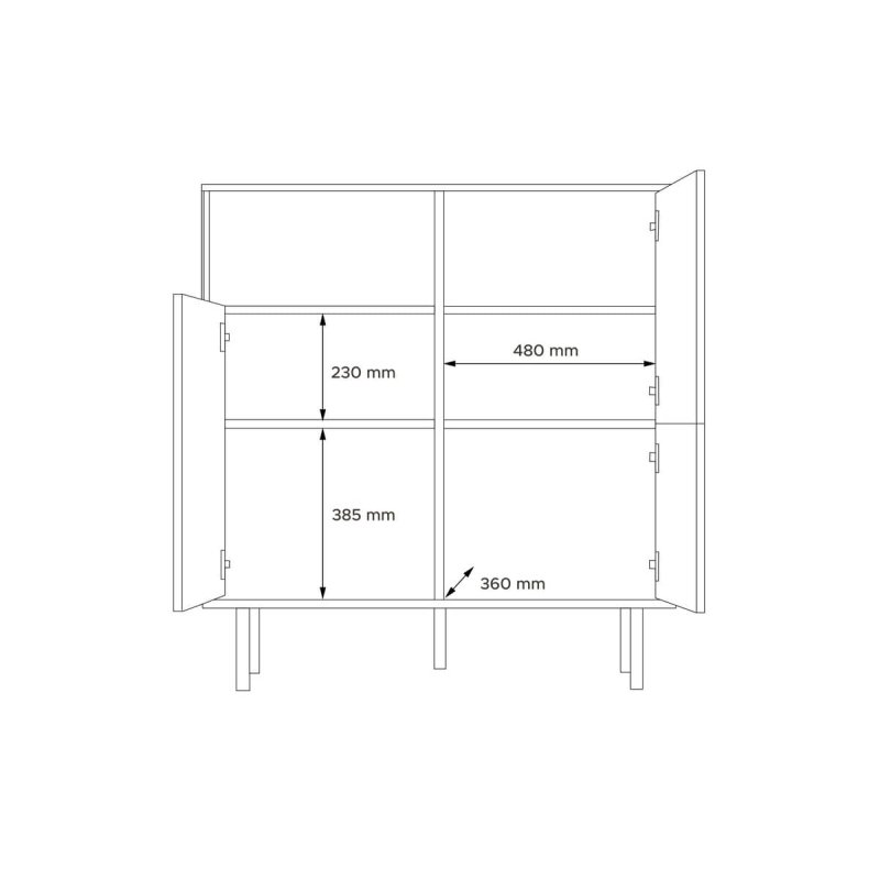 Spintelė LOFTY OAK, 102x41x109 cm