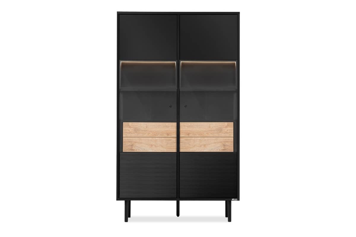 Vitrina LOFTY GRAFIT, 102x41x174 cm