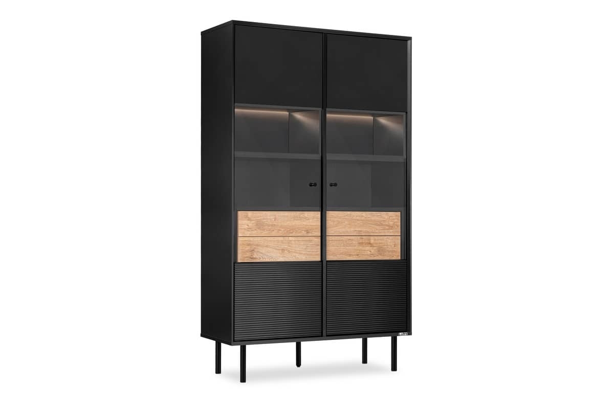 Vitrina LOFTY GRAFIT, 102x41x174 cm