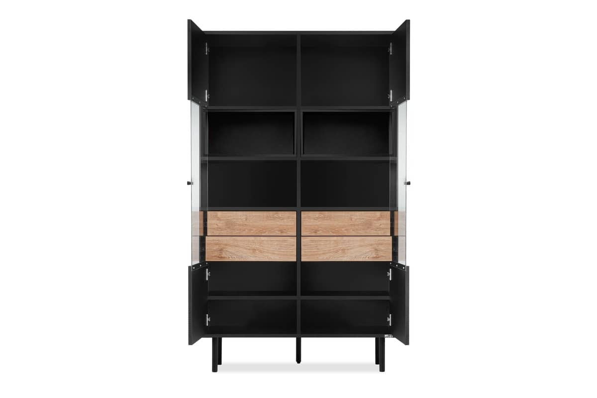 Vitrina LOFTY GRAFIT, 102x41x174 cm