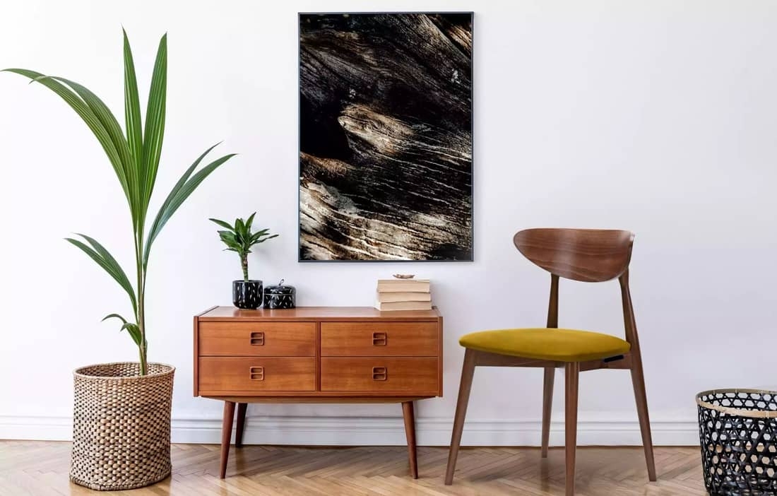 Kėdė RABO, medaus/riešutmedžio, 47x45x79 cm