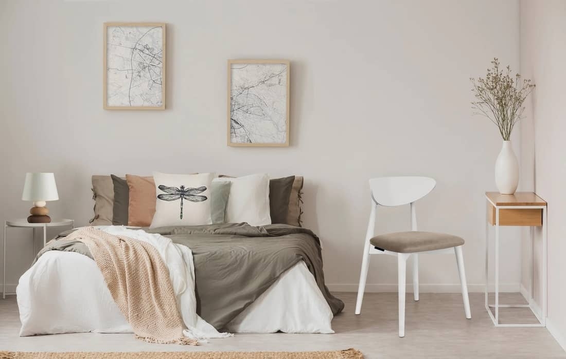 Kėdė RABO, smėlio/balta, 47x45x79 cm