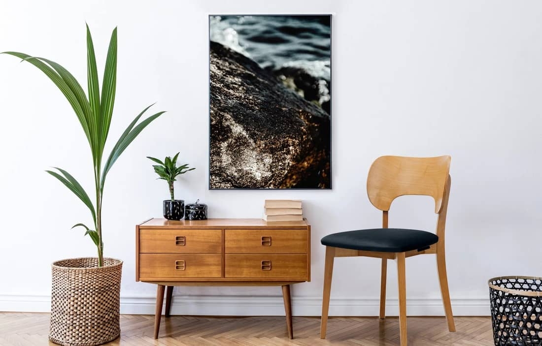 Kėdė LYCA, mėlyna/ąžuolo, 47x45x80,5 cm