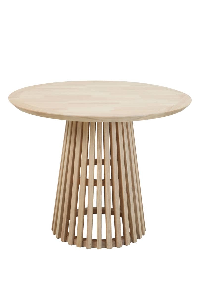 Apvalus stalas KENA, šviesaus medžio, 100x100x77 cm