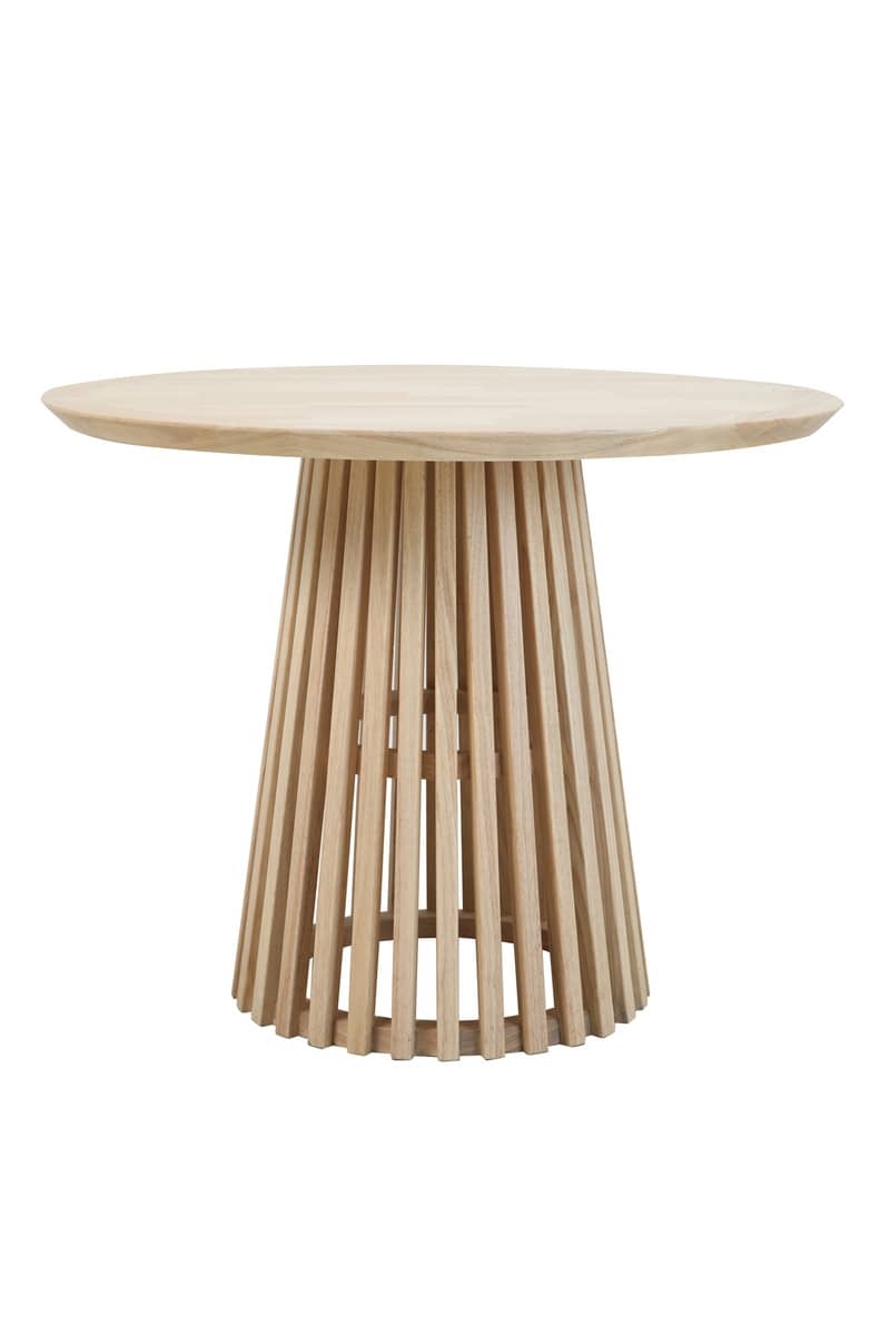 Apvalus stalas KENA, šviesaus medžio, 100x100x77 cm
