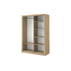 Dviejų durų spinta su veidrodžiu APER, ąžuolo, 150x60x215 cm