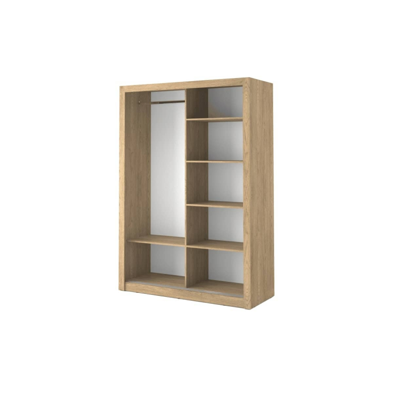 Dviejų durų spinta su veidrodžiu APER, ąžuolo, 150x60x215 cm