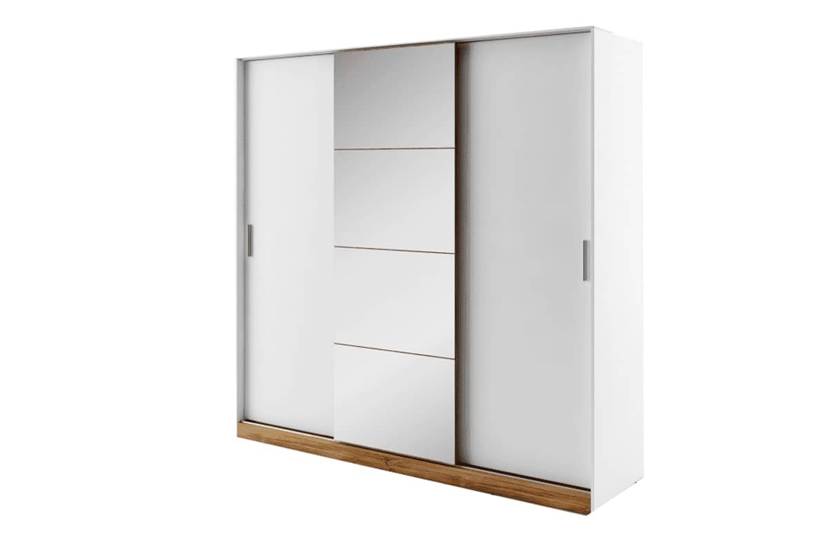 Trijų durų spinta su veidrodžiu CALI, 220x63x215 cm