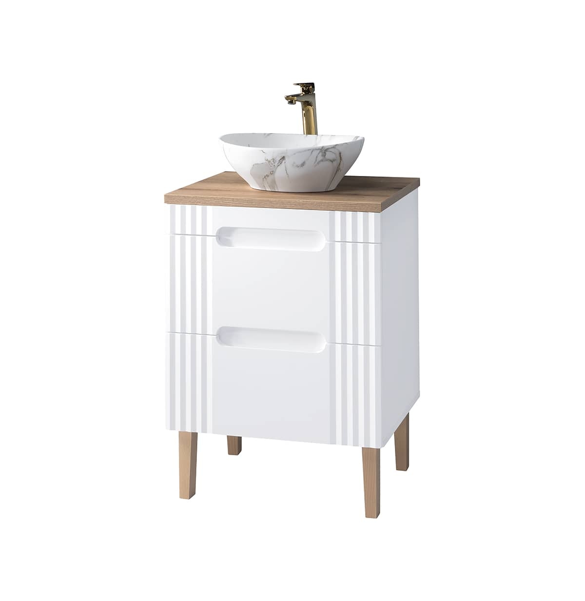 Pastatoma vonios spintelė su praustuvu 826A FIJI WHITE