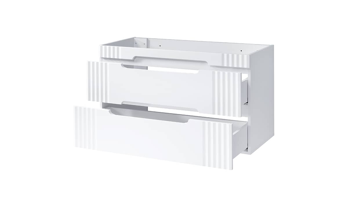 Pastatoma vonios spintelė su praustuvais 822A FIJI WHITE