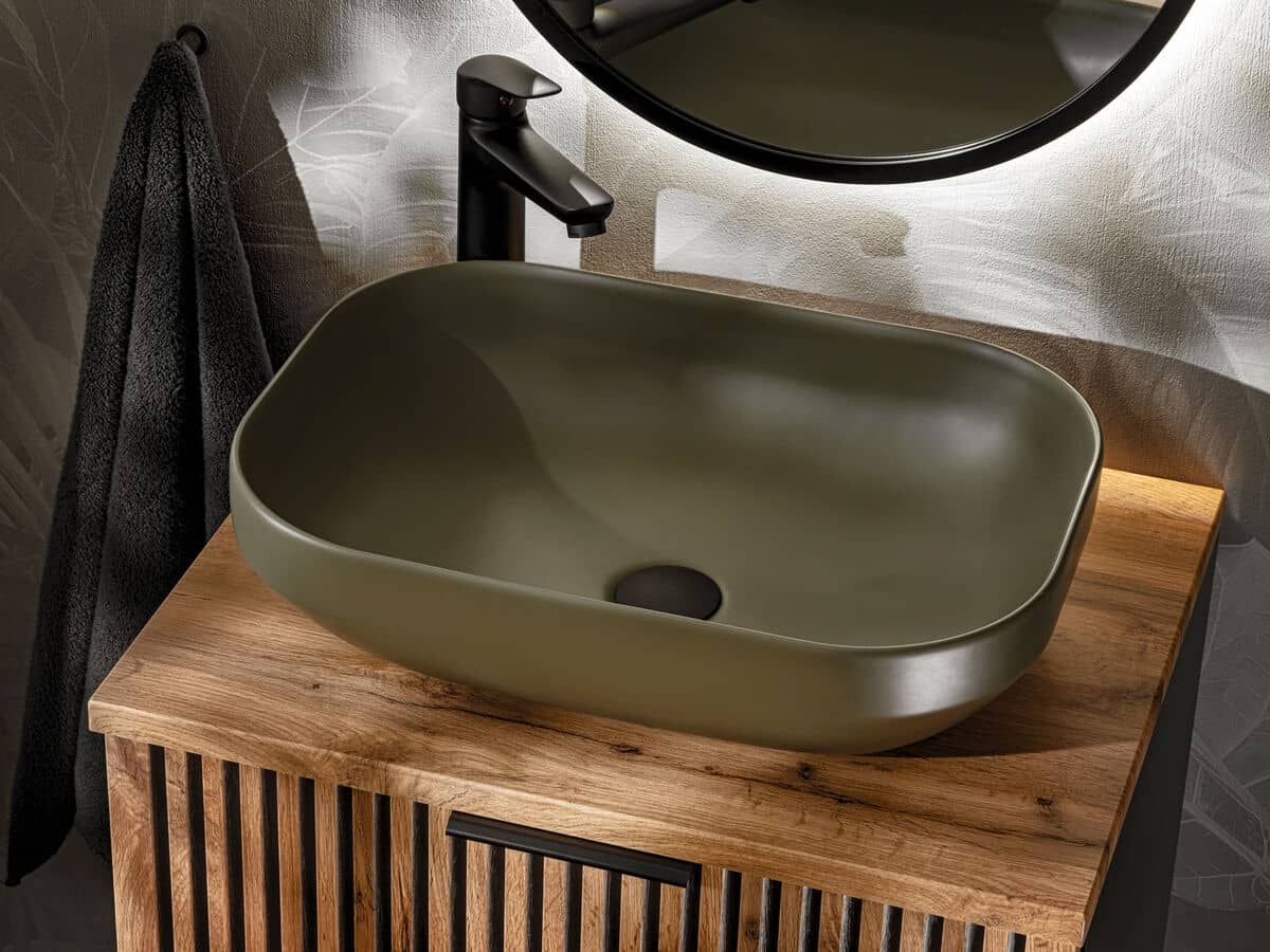 Pastatomas praustuvas NELI, žalias, 50x35x15 cm