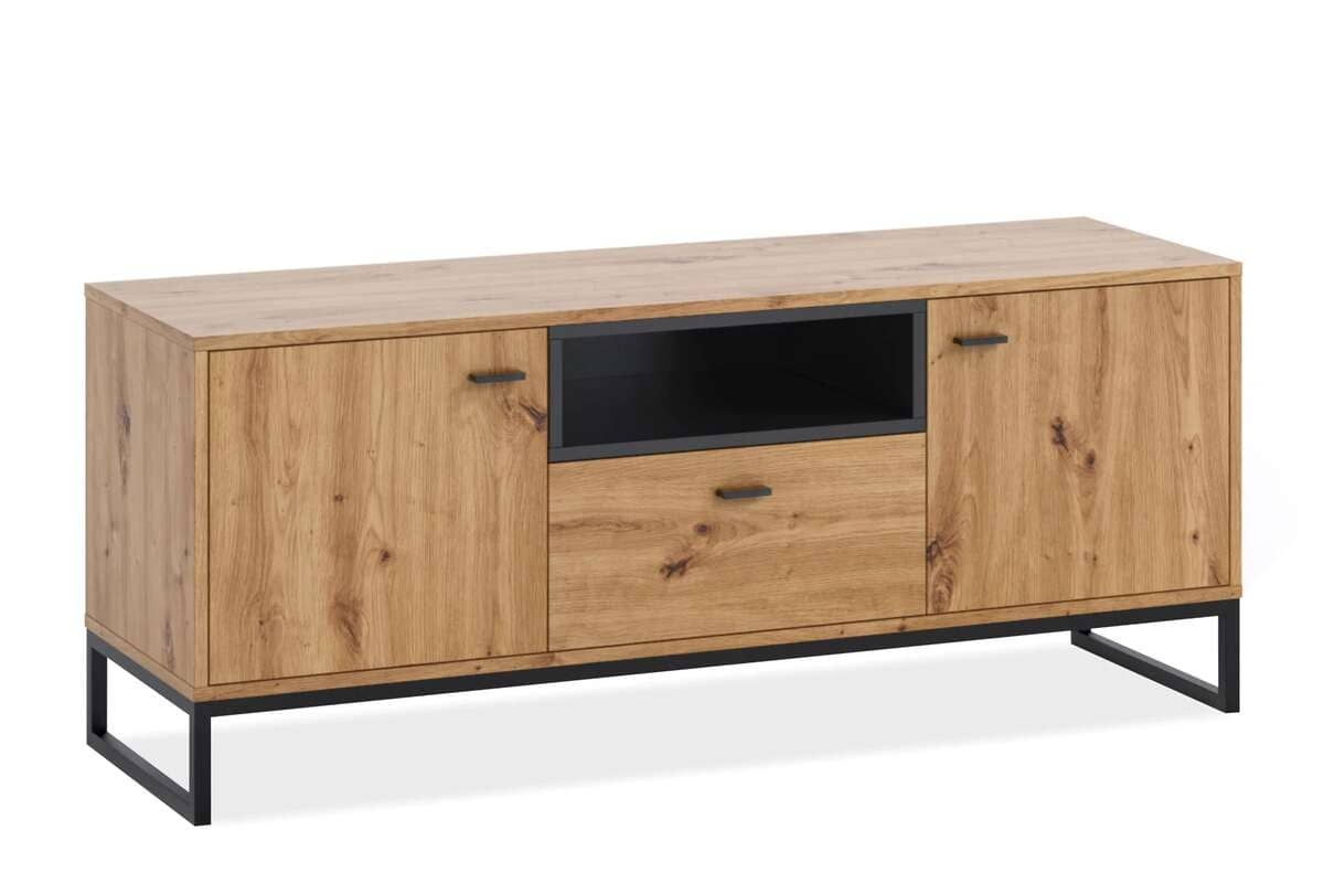 TV staliukas PERLY, ąžuolo, 135x40x55 cm