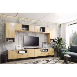 Vitrina PERLY, ąžuolo, 60x40x202 cm