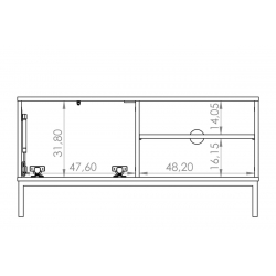 TV staliukas ERIS, baltas, 101x41x50 cm