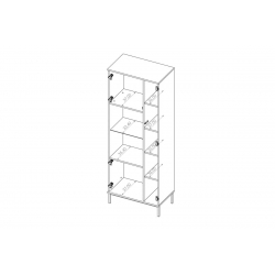 Vitrina ERIS, balta, 70x41x190 cm
