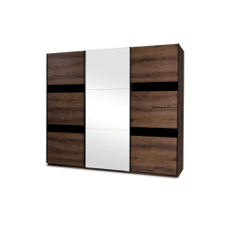 Trijų durų spinta su veidrodžiu MERI, 250x69x215 cm