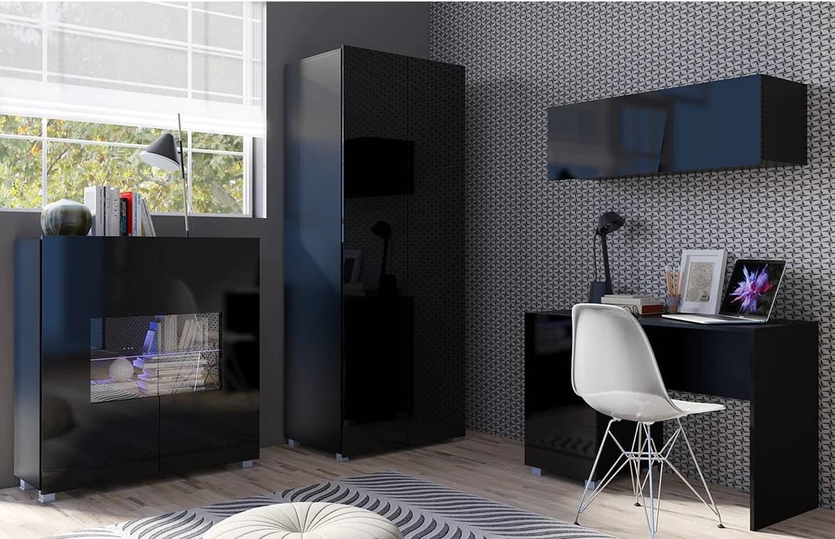 Darbo stalas PAVA, juodas, 110x55x77 cm