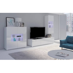 Vitrina PAVA, balta, 100x35x107 cm