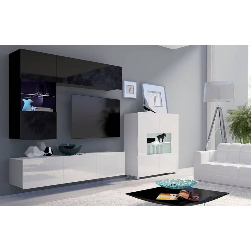 Vitrina PAVA, balta, 100x35x107 cm