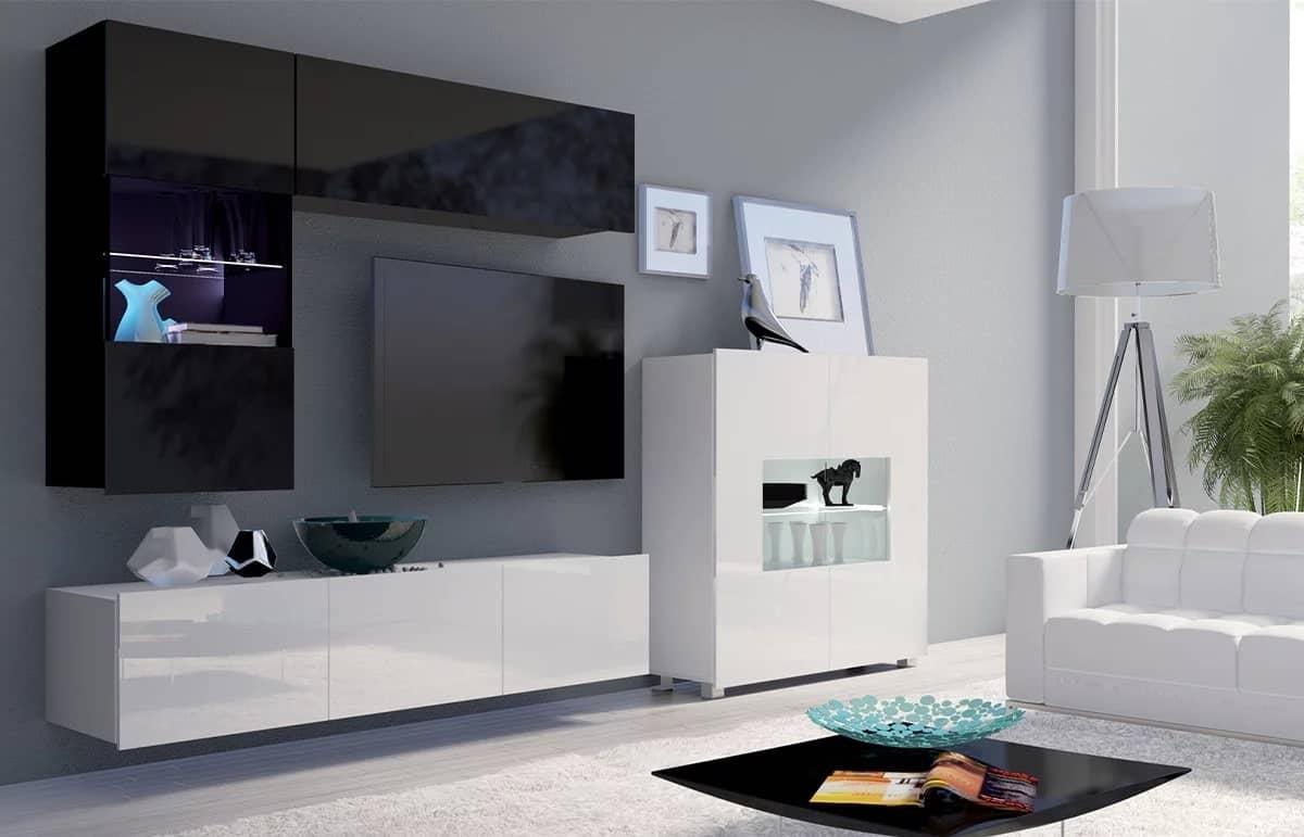 Vitrina PAVA, balta, 100x35x107 cm