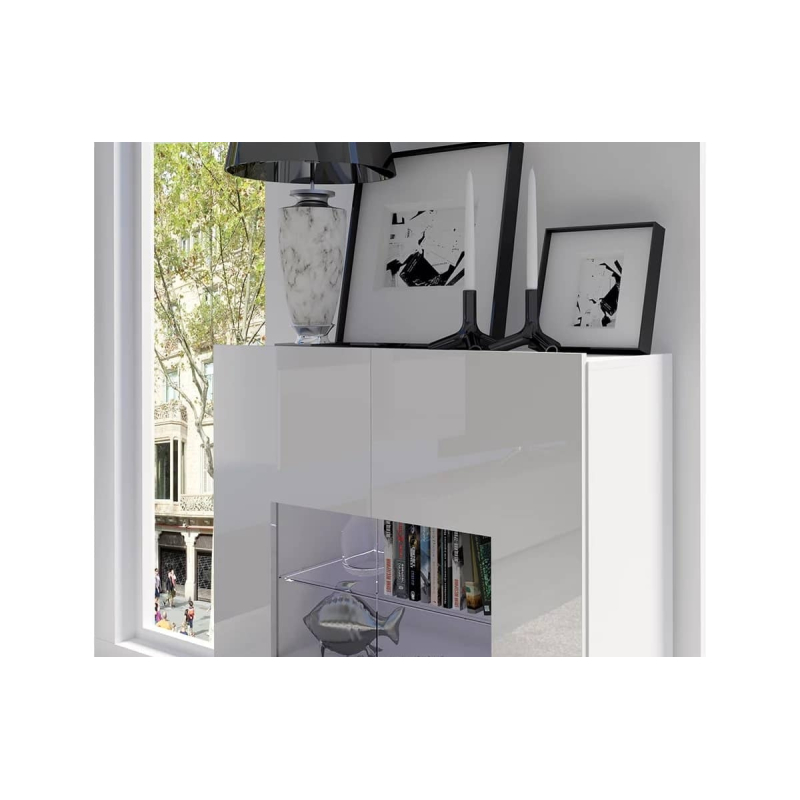 Vitrina PAVA, balta, 100x35x107 cm