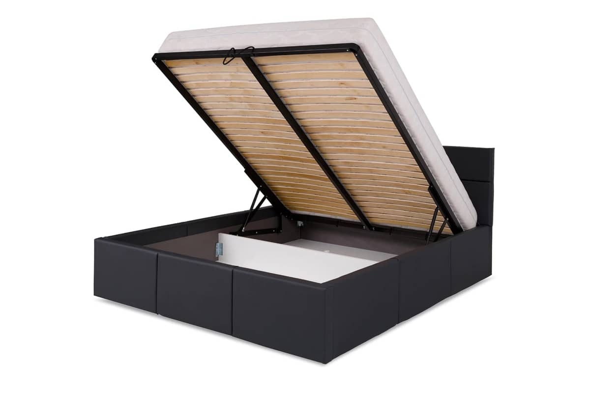 Lova 160 cm PAVA su pat. dėže, pilka, 175x215x92 cm