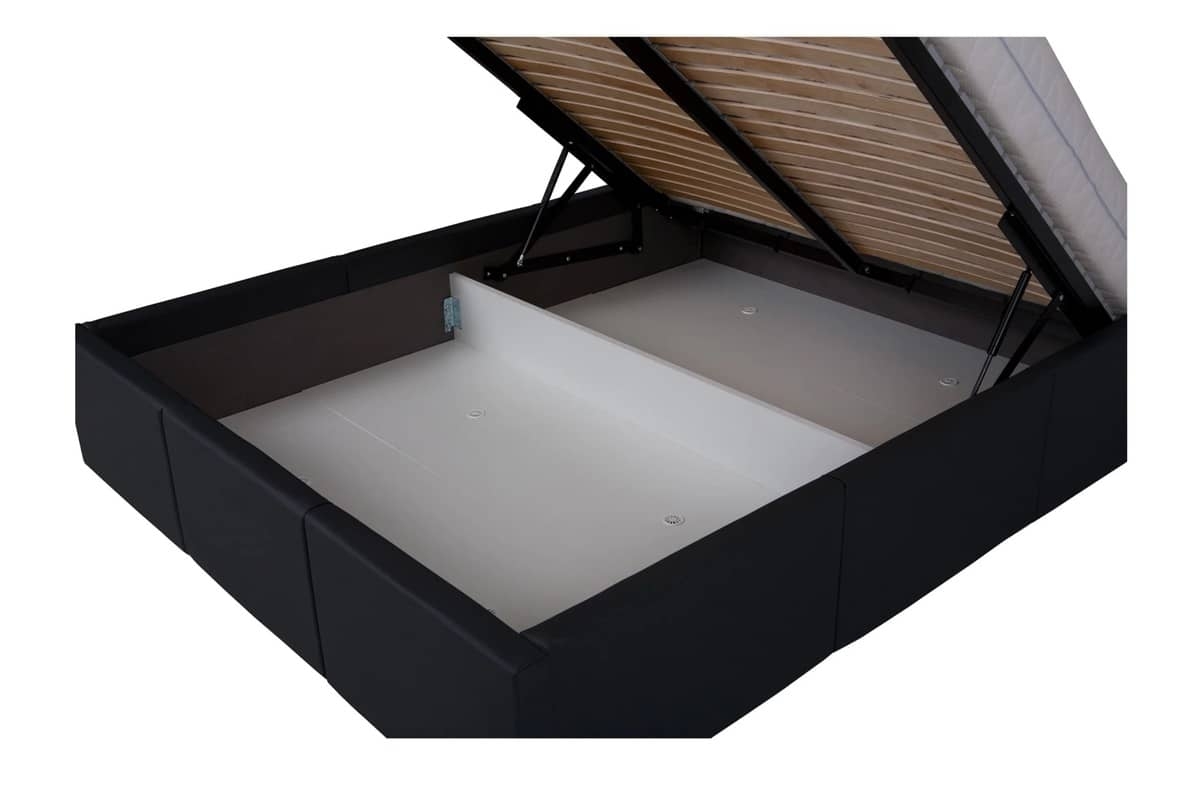 Lova 160 cm PAVA su pat. dėže, pilka, 175x215x92 cm