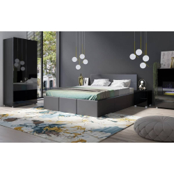 Lova 160 cm PAVA su pat. dėže, pilka, 175x215x92 cm