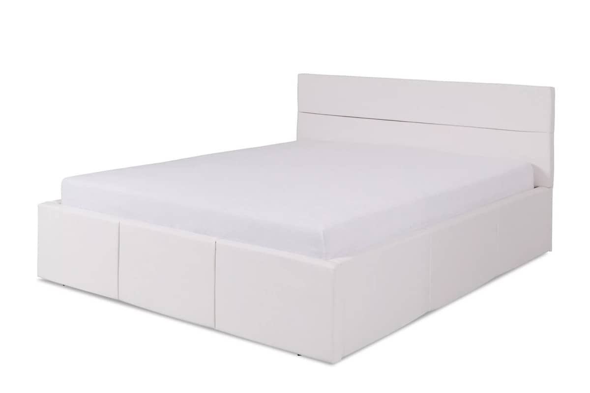 Lova 160 cm PAVA su pat. dėže, balta, 175x215x92 cm