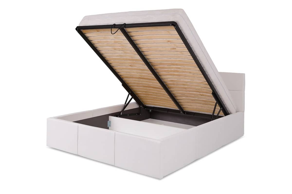 Lova 160 cm PAVA su pat. dėže, balta, 175x215x92 cm