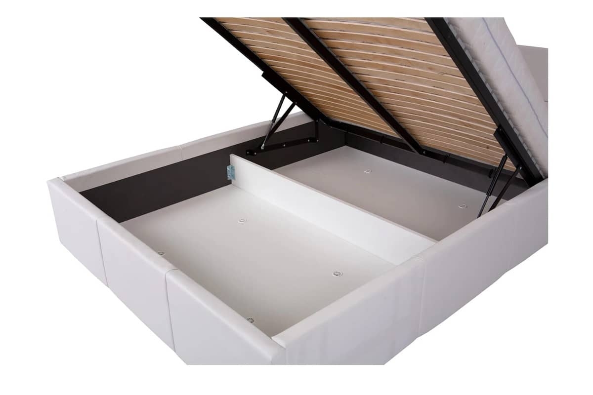 Lova 160 cm PAVA su pat. dėže, balta, 175x215x92 cm
