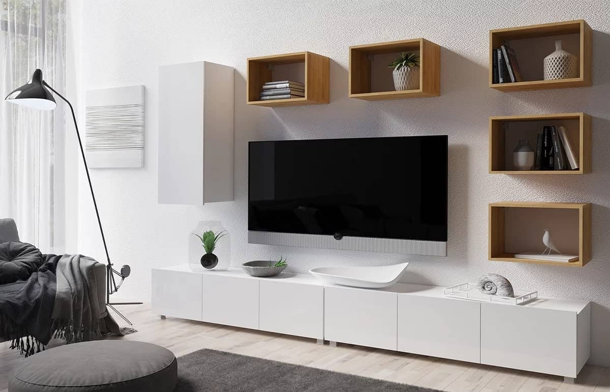 Pakabinama lentyna PAVA, ąžuolo/balta, 50x30x33 cm