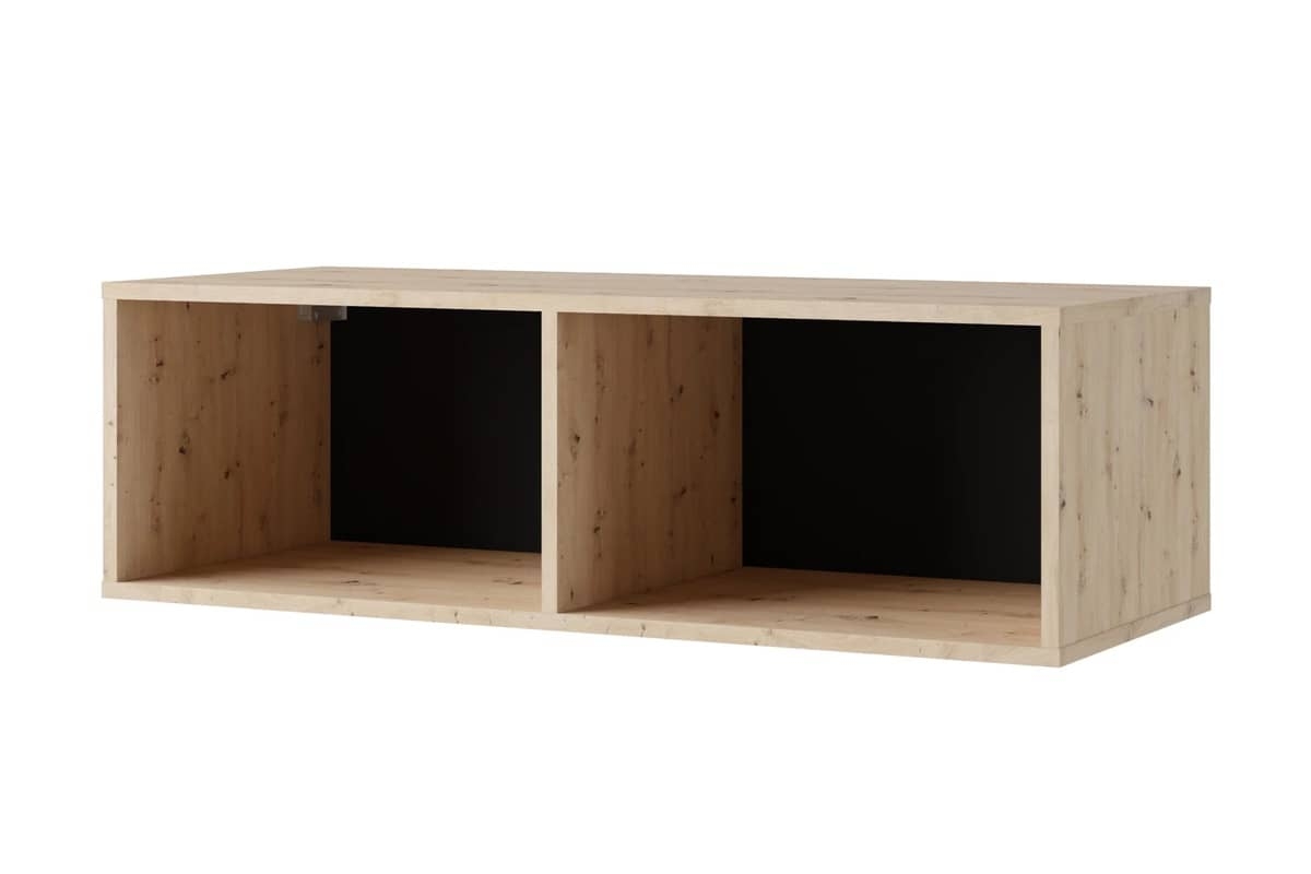 Pakabinama lentyna PAVA, ąžuolo/juoda, 100x41x31 cm