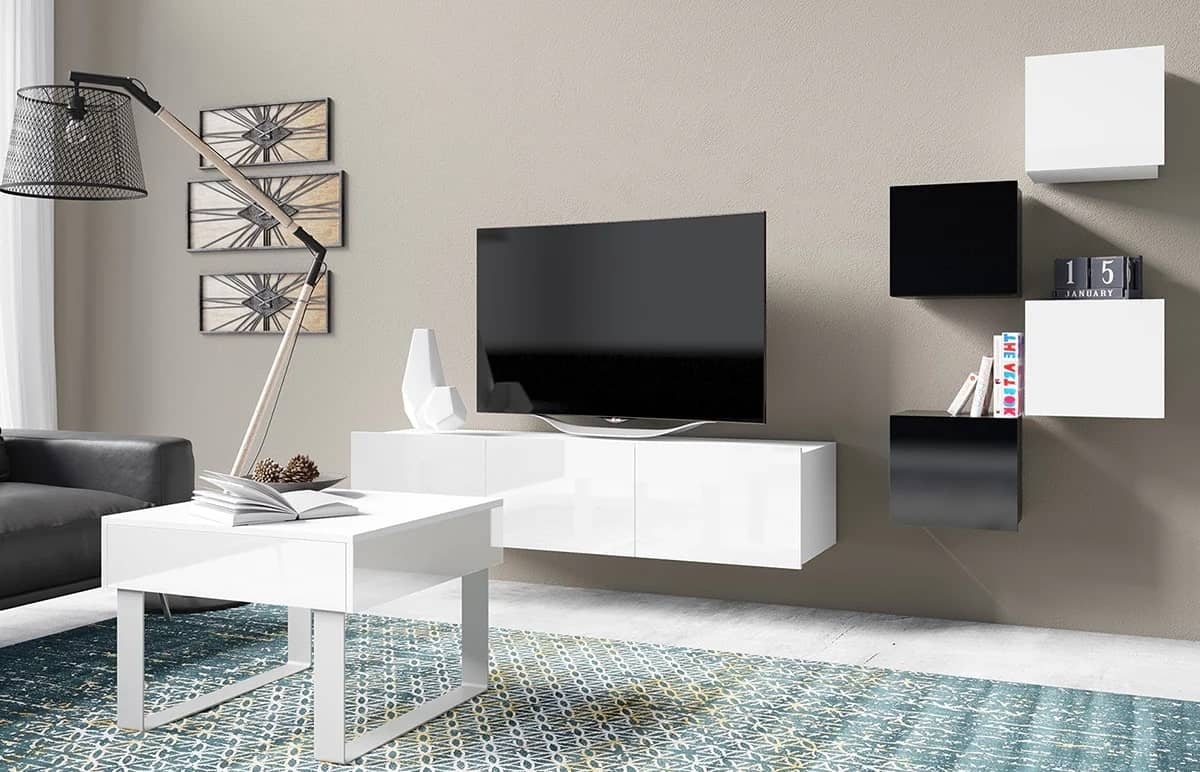 Pakabinama spintelė PAVA, juoda, 34x32x34 cm