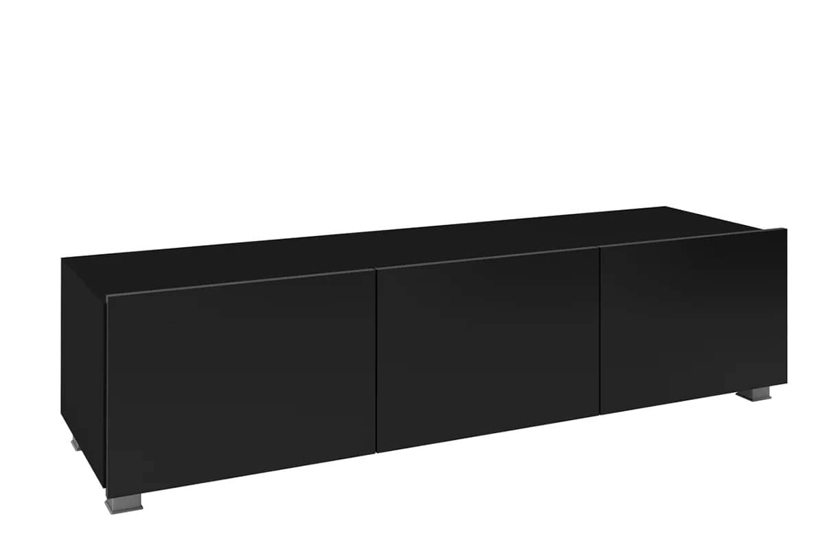 TV staliukas PAVA, juodas, 150x43x37 cm