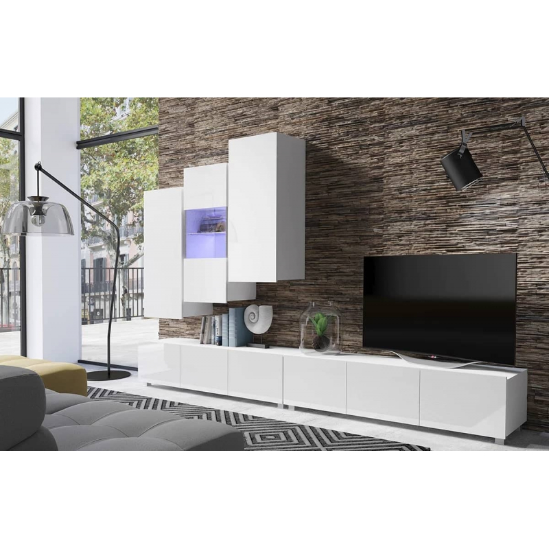 Pakabinama vitrina PAVA, balta, 45x32x117 cm