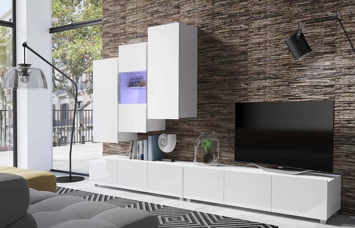 Pakabinama vitrina PAVA, balta, 45x32x117 cm