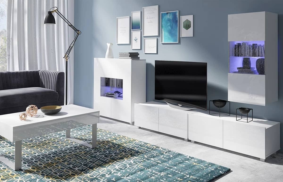 Pakabinama vitrina PAVA, balta, 45x32x117 cm